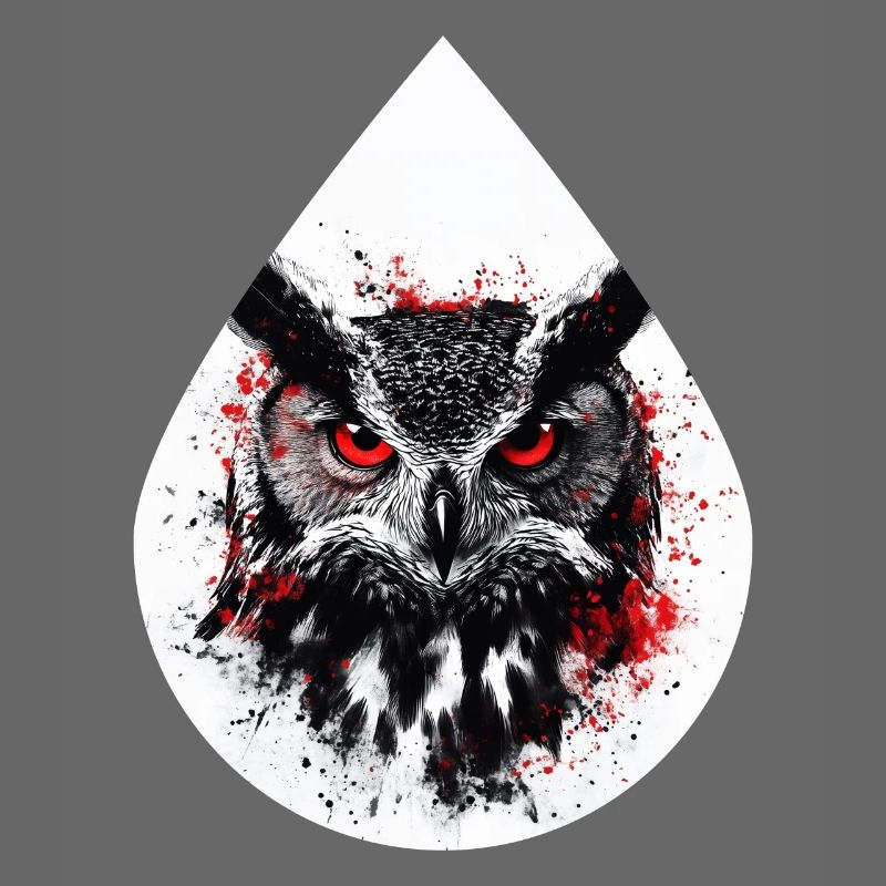 Trashpolka Eule Schwarz Rot