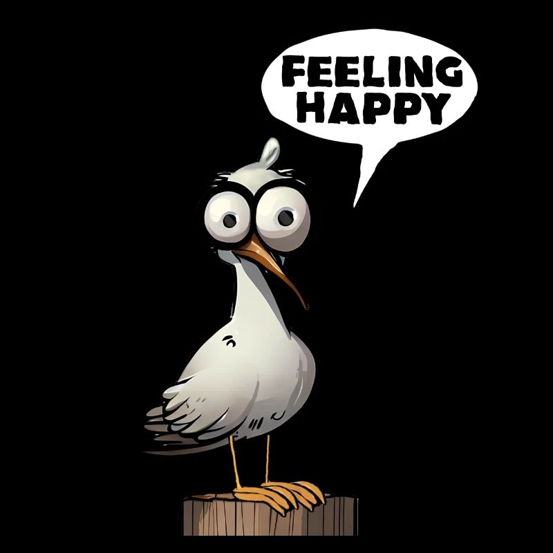 Feeling Happy Seagull Funshirt Geschenk Idee