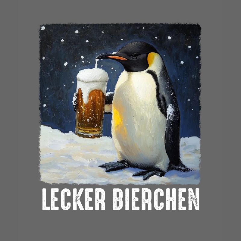 Lecker Bierchen Pinguin mit Bier Bierliebhaber