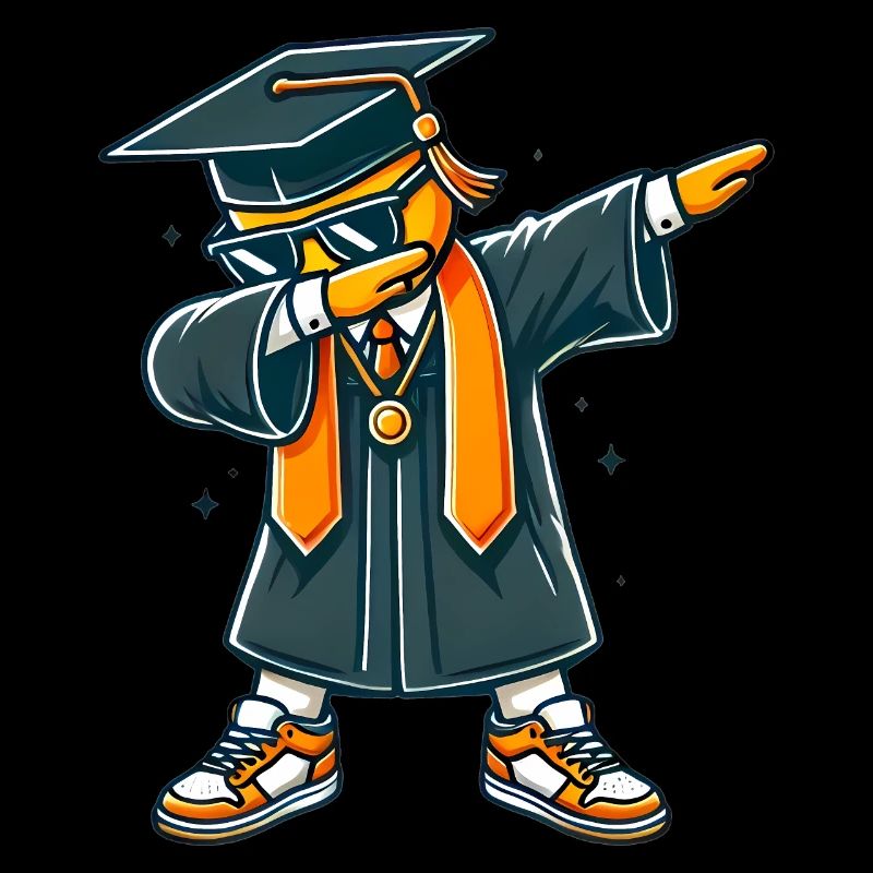 Illustration de pose de dab de diplômé cool