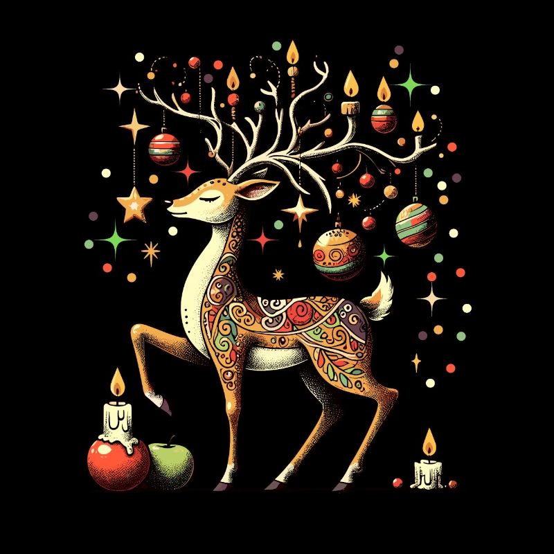 Un cerf de conte de fées vous souhaite un joyeux Noël