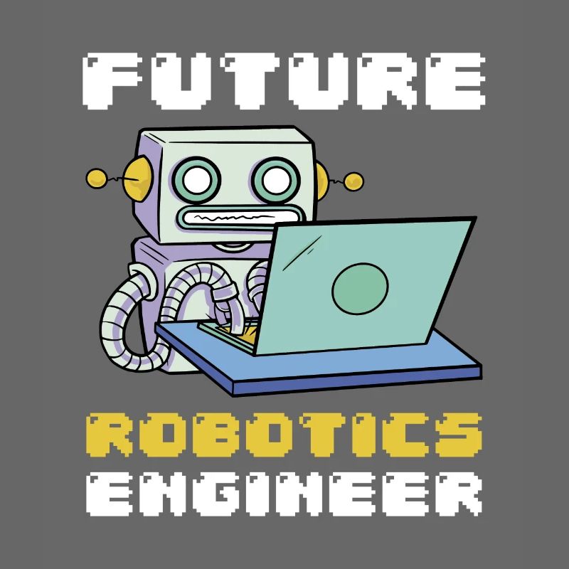 Future Robotics Engineer Robot Laptop