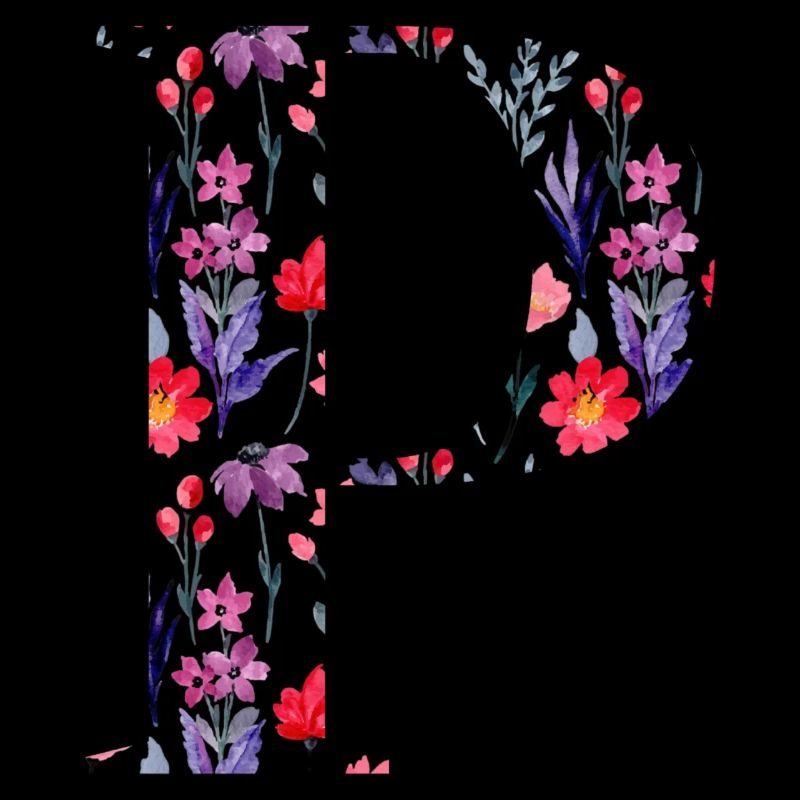 Personalisierter Blumenbuchstabe p - Geschenkidee