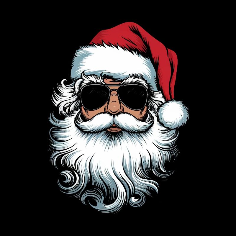 Elegant Santa Hat Beard and Shades
