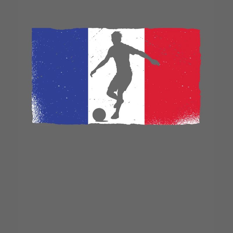 Silhouette de match de football français devant le drapeau