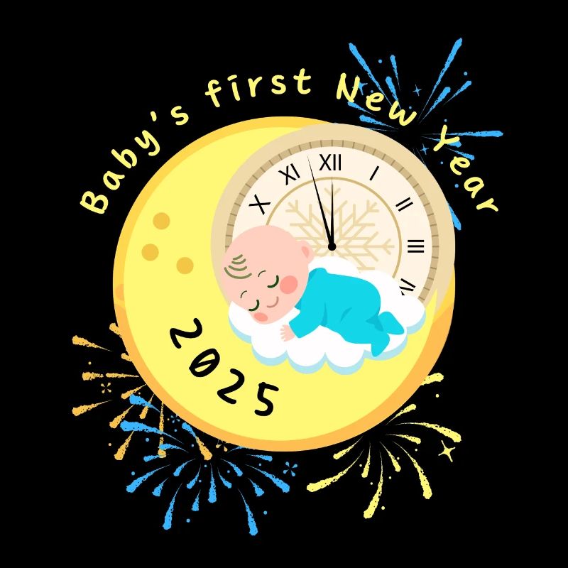 Bébé Premier Nouvel An 2025 garçon
