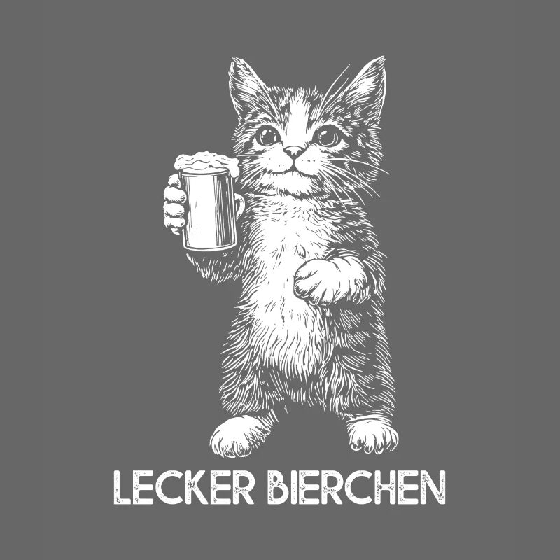 Lecker Bierchen Katze mit Bier