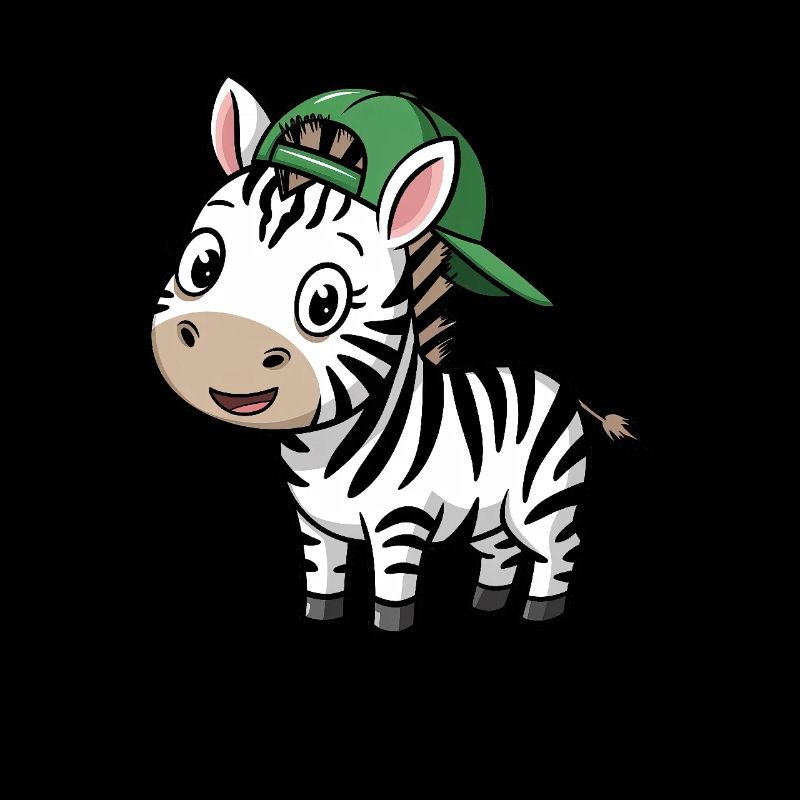 Süßes Zebra mit Mütze