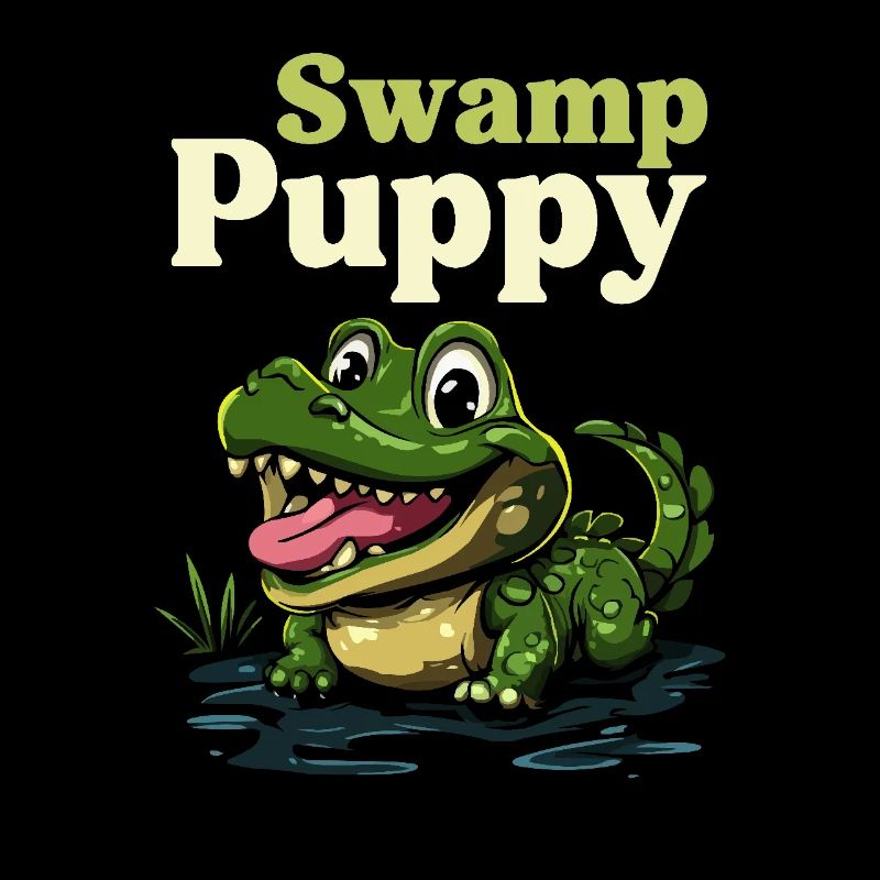 Chiot des marais drôle crocodile dessin animé Design