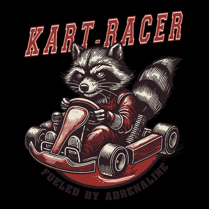 Pilote de kart raton laveur dans l’aventure du kart