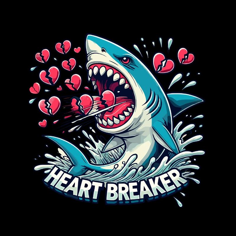 Saint-Valentin Requin Plongeur Vacances Coeur Drôle Mer