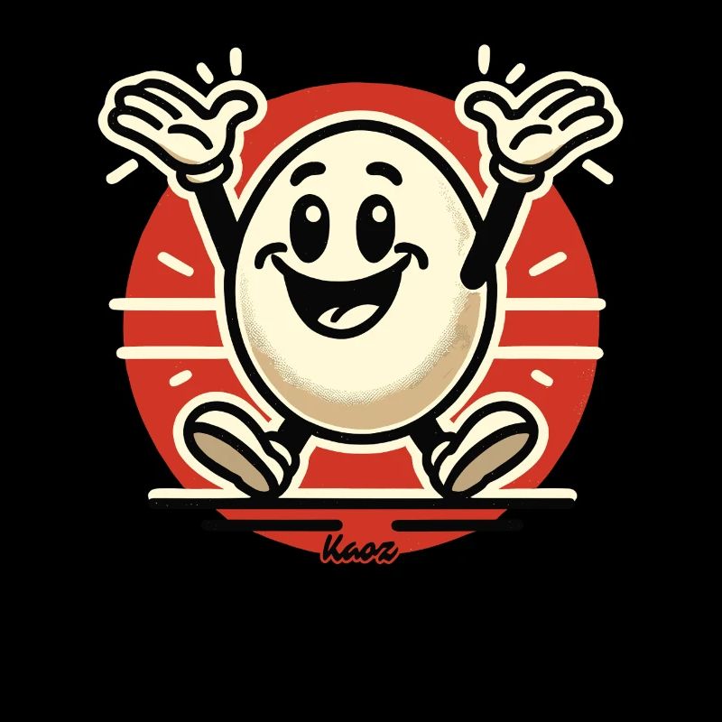 Fröhliches retro Cartoon-Ei