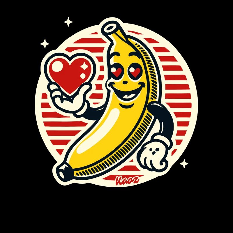 Banane avec des cœurs d’amour