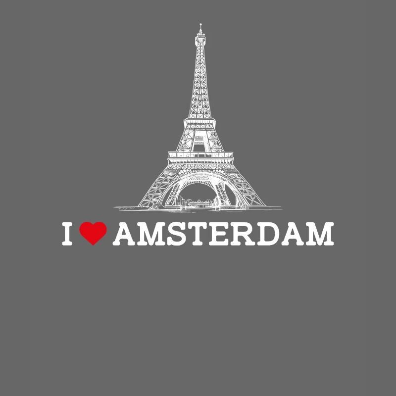 J’aime la Tour Eiffel Pays-Bas Cool Amsterdam Drapeau