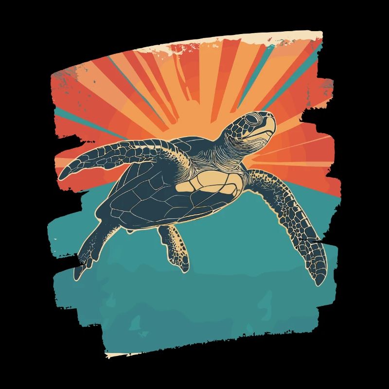 Tortue de mer rétro