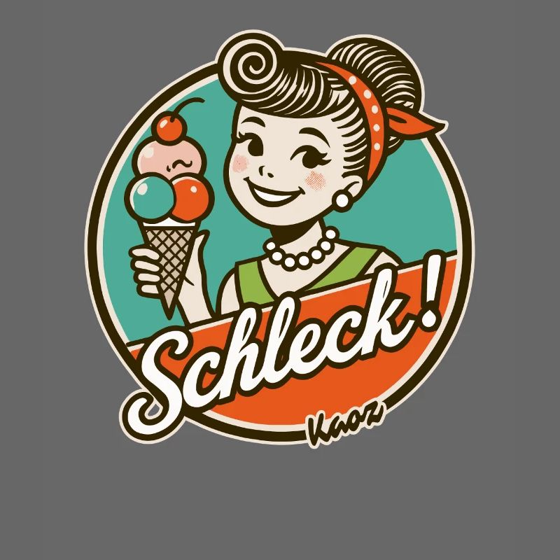 Schleck! Retro-Frau mit Eiscreme