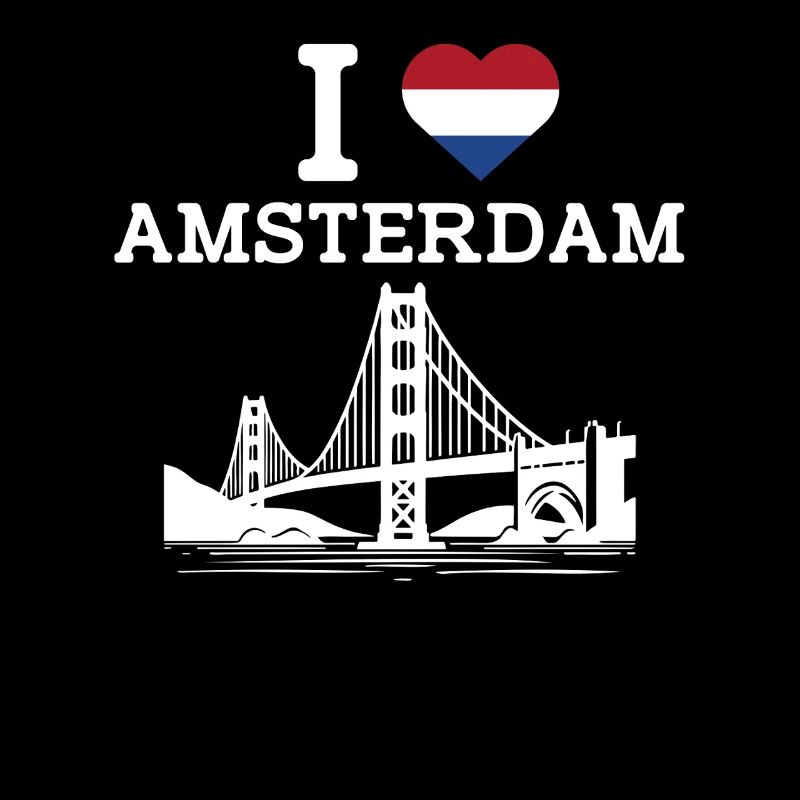 J’aime le plaisir du Golden Gate Bridge de l’Amsterdam Heart Flag