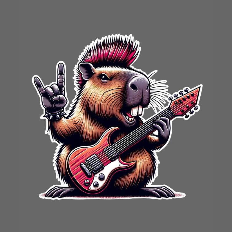 Capybara Rock and Roll Gitarrist