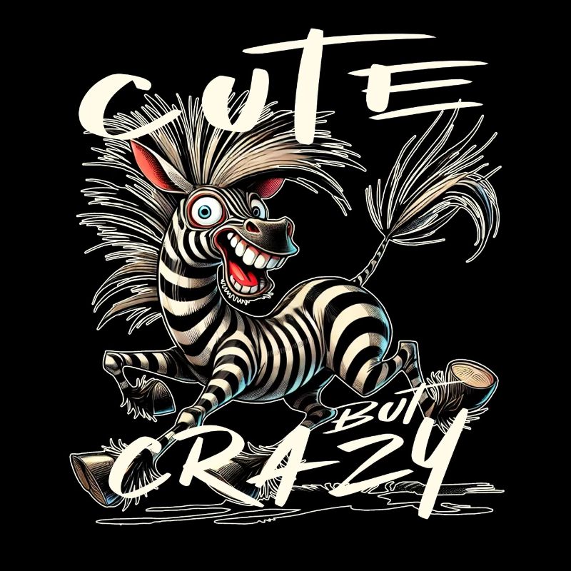 Cute but Crazy Zebra Comic Stil lustiges Motiv
