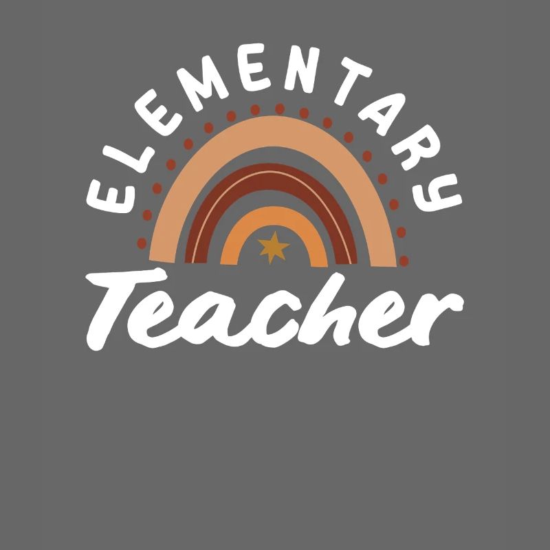 Elementary school teacher retro rainbow design