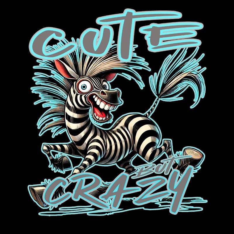 Cute but Crazy Zebra Comic Stil lustiges Motiv