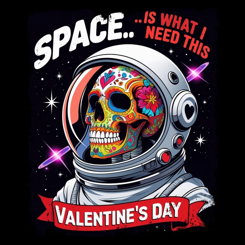 Space is what I Need this Valentines Day Skull
