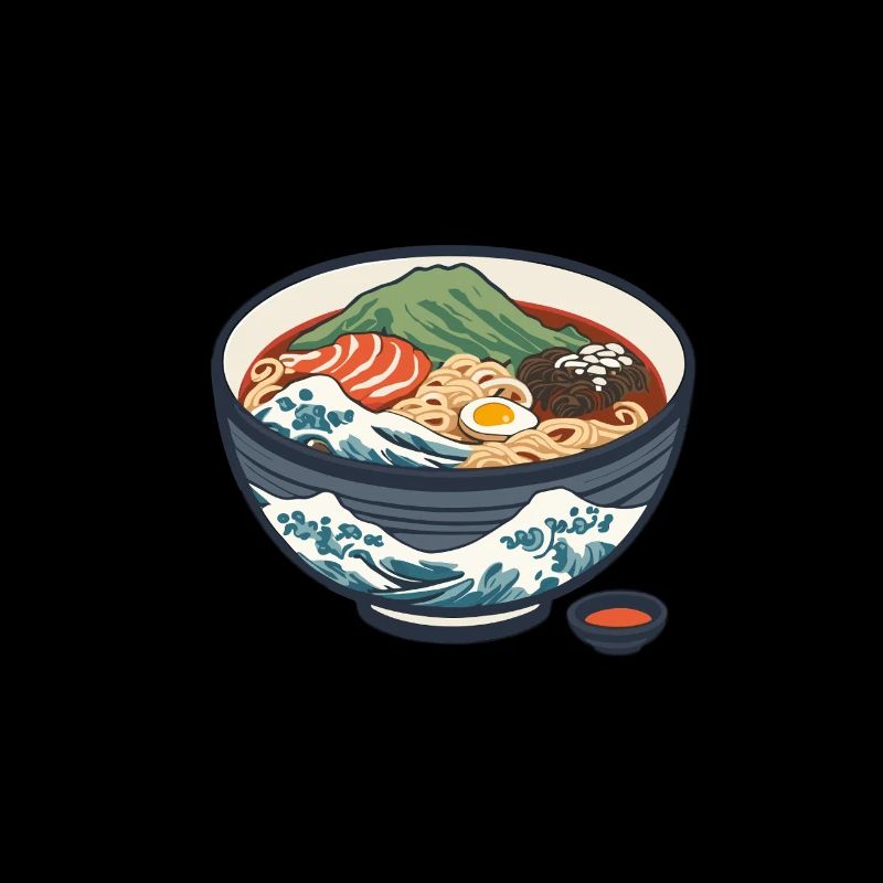 Ramen japonais Ukiyo-E Nouilles Esthétiques Rétro