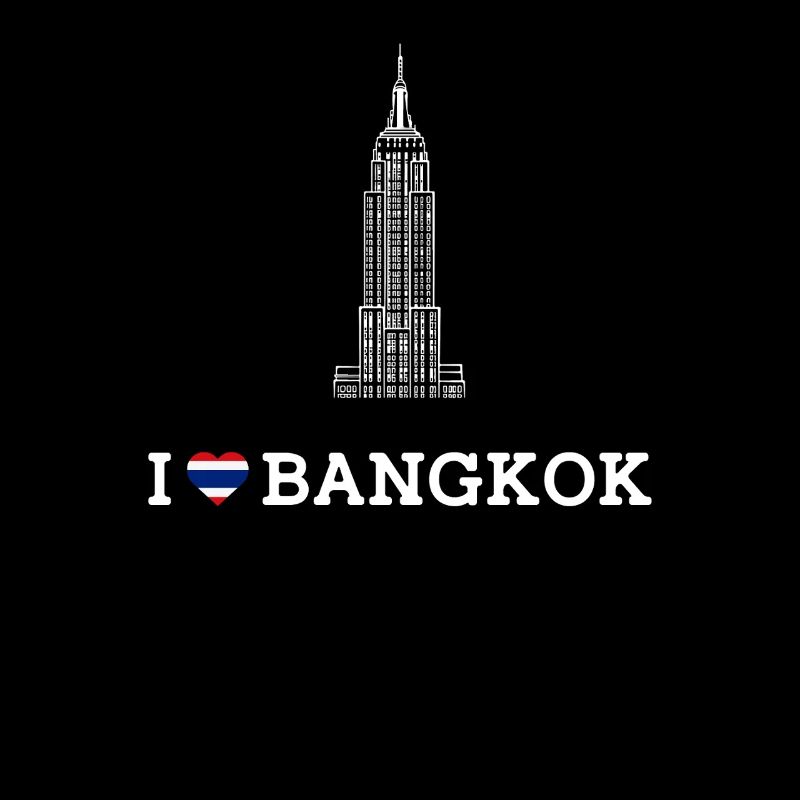 J’aime Bangkok Thaïlande Cool Empire Lover Drapeau Jeu de mots