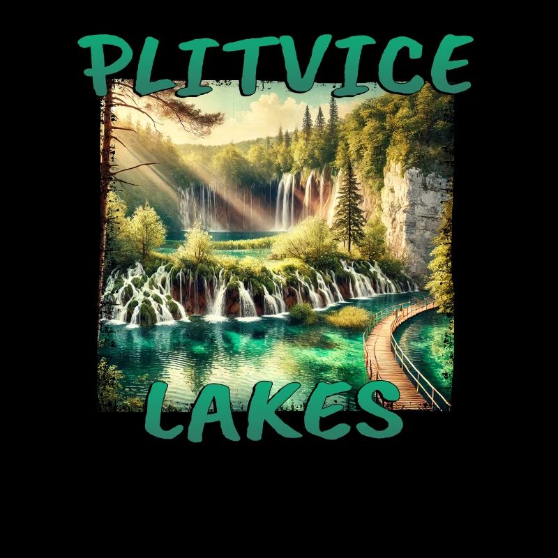 Lacs de Plitvice, Croatie, Cascade Grunge