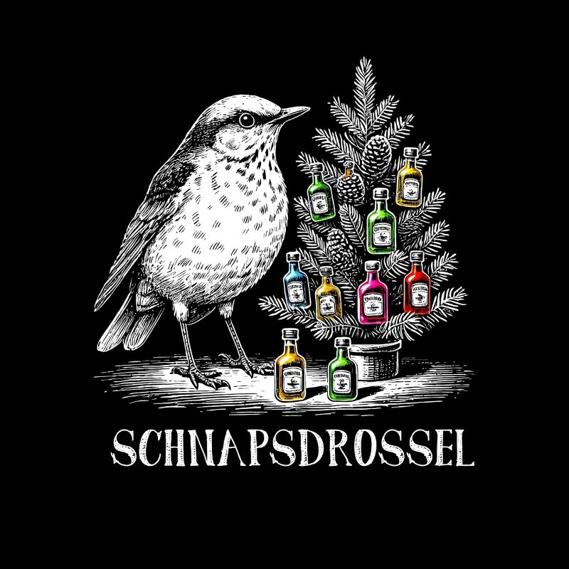 Schnaps Drossel Vogel Weihnachten