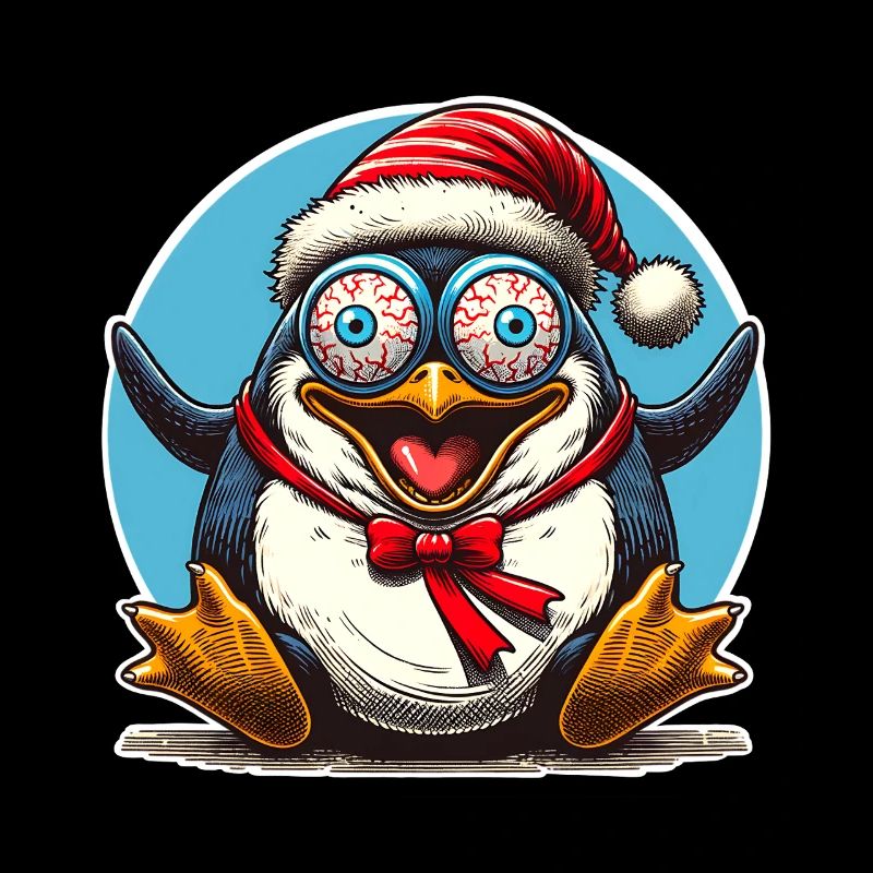 crazy Christmas penguin