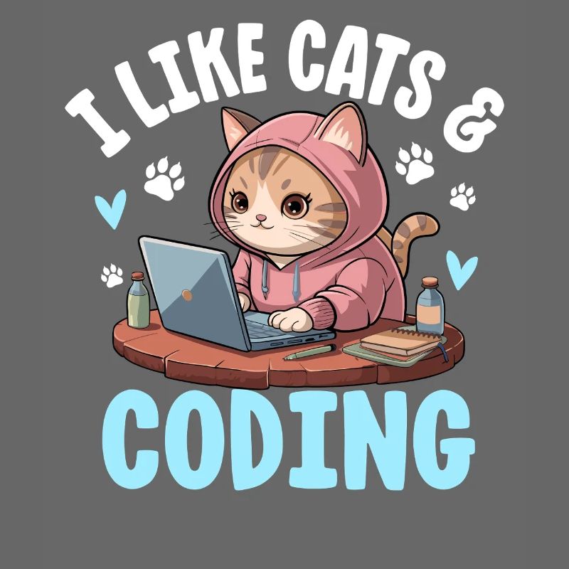 I Like Cats and Coding Nerd Design