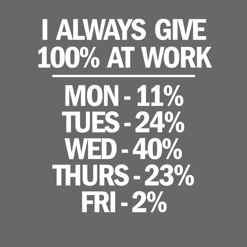 I Always Give 100 At Work Funny Work Sarcastic