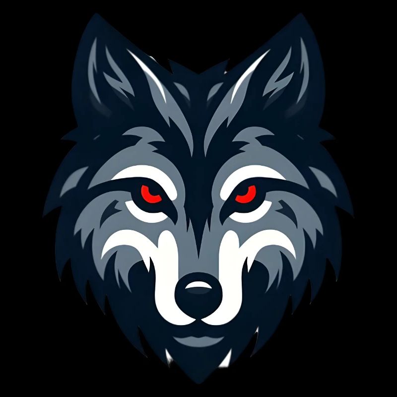 Loup aux yeux rouges en colère