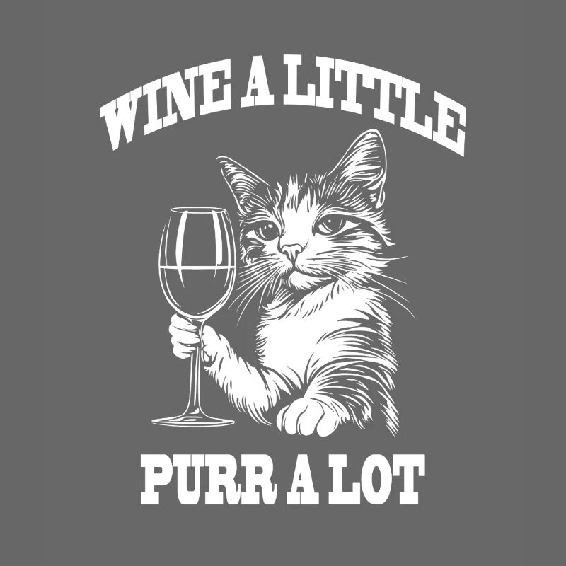 Vin Un Peu Ronronner Beaucoup Drôle Vin Chat