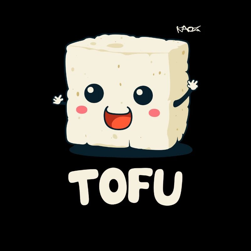 Dessin animé mignon de tofu - Funny Veggie Design