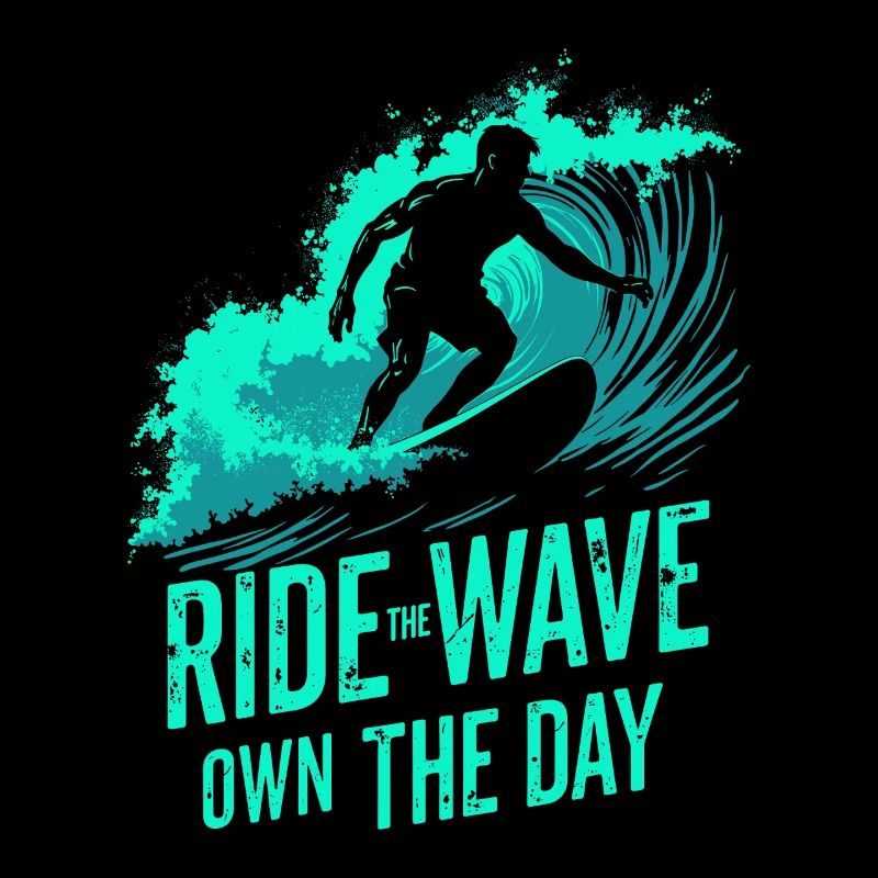 Surfer Ride the Wave – Own the Day Saying