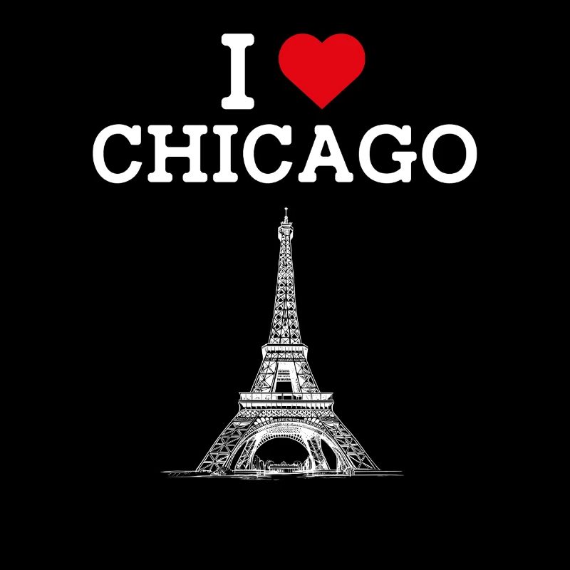 I love Chicago Pun Cool Eiffelturm Lover Flagge
