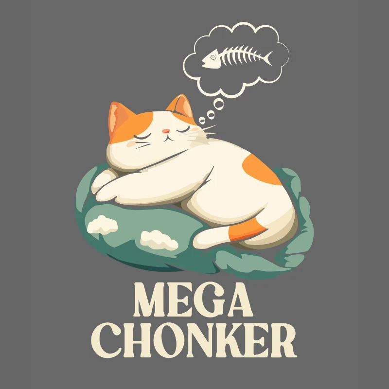 Mega Chonker Cat Thought Bubble Fish