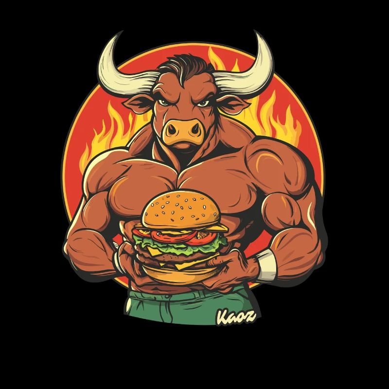 Muscle Bull avec burger – BBQ Power