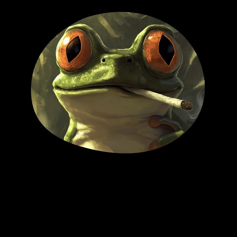 Kiffender Reptil‑Frosch: Cannabis‑Quak pur