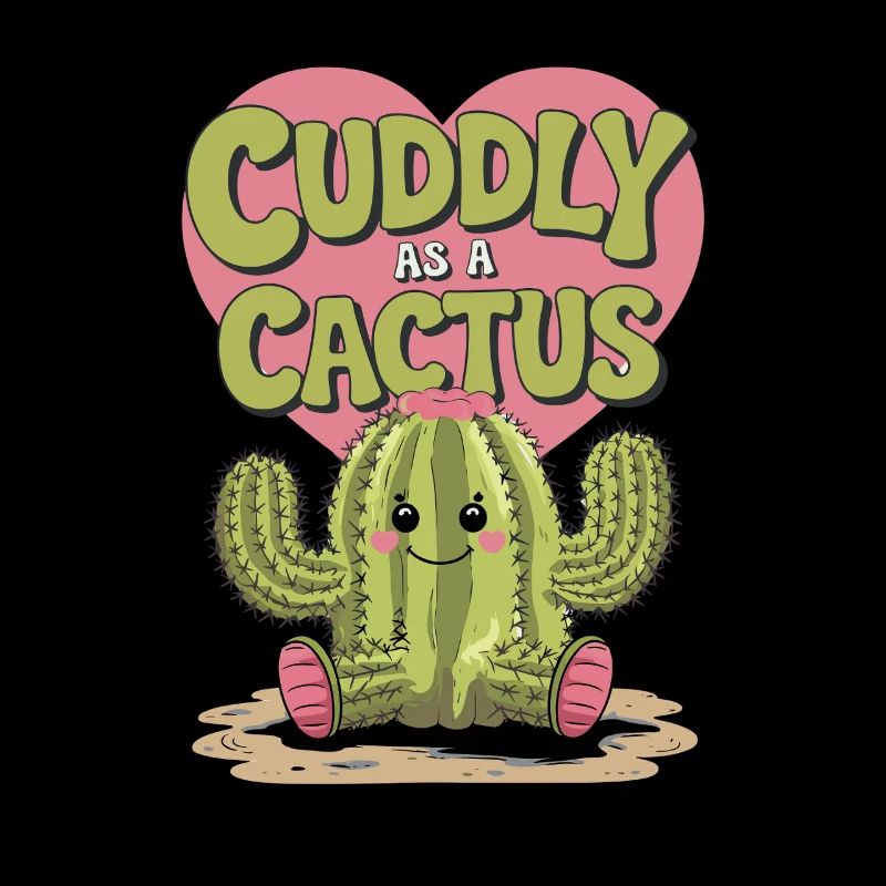 Cuddly like a cactus with a heart motif for