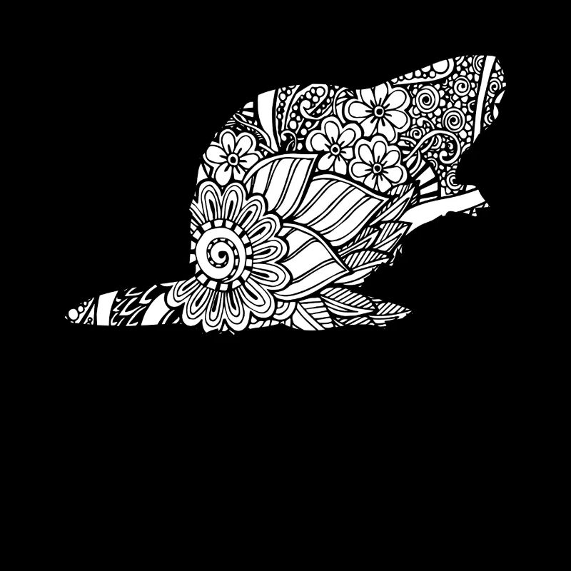 Beaver Beaver Floral Pattern