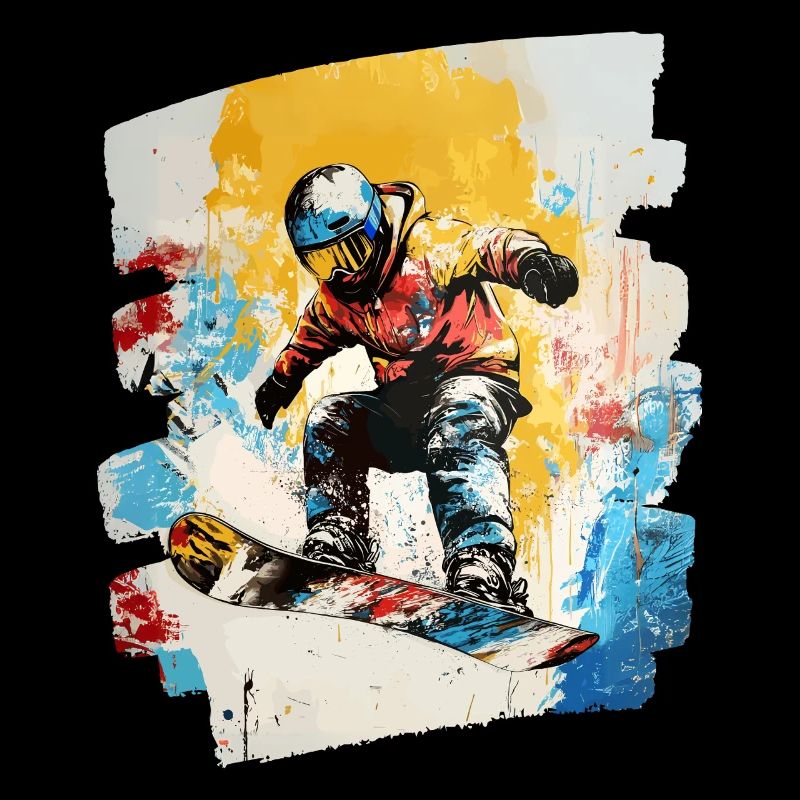 Snowboarder powder snow
