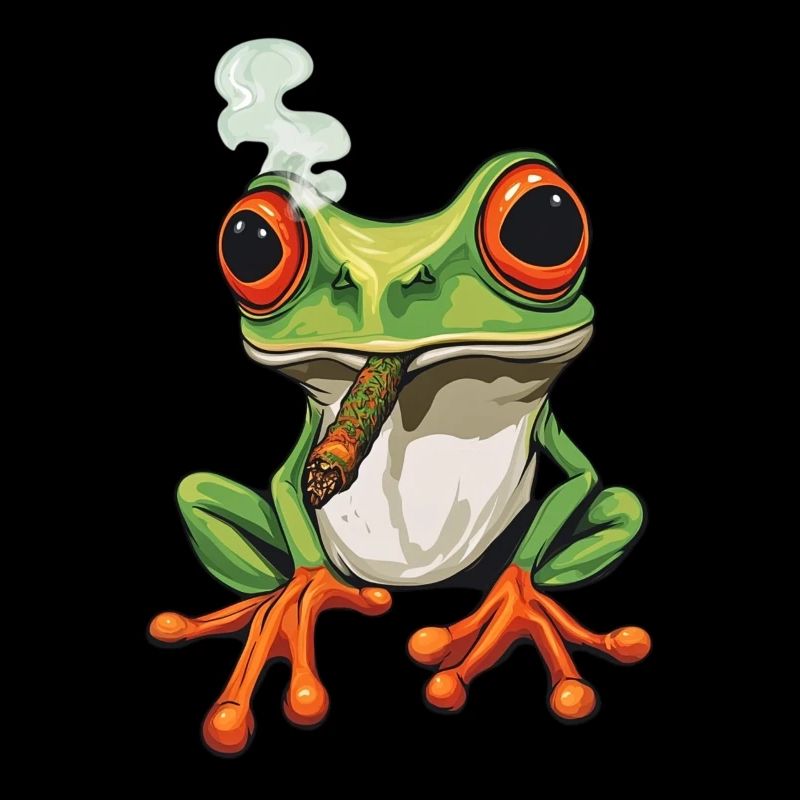 Grenouille avec cigare dans la bouche - Weed Frog Design