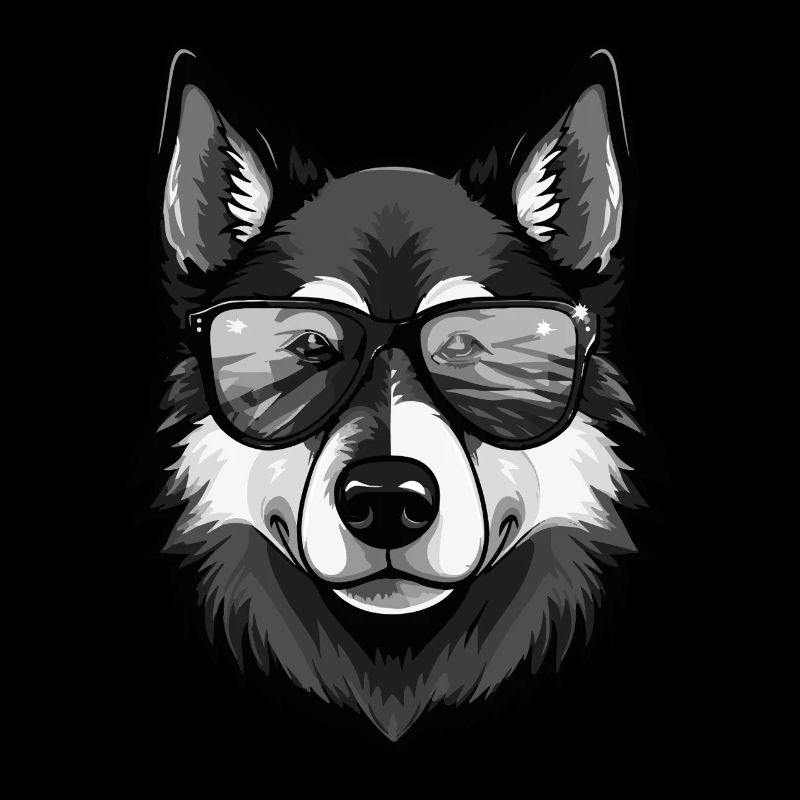 Husky Dog Head Portrait Cool