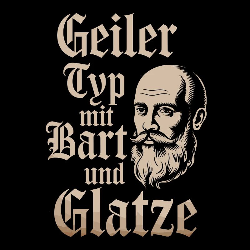 Geiler Typ Mit Bart & Glatze Glatzkopf Bartträger