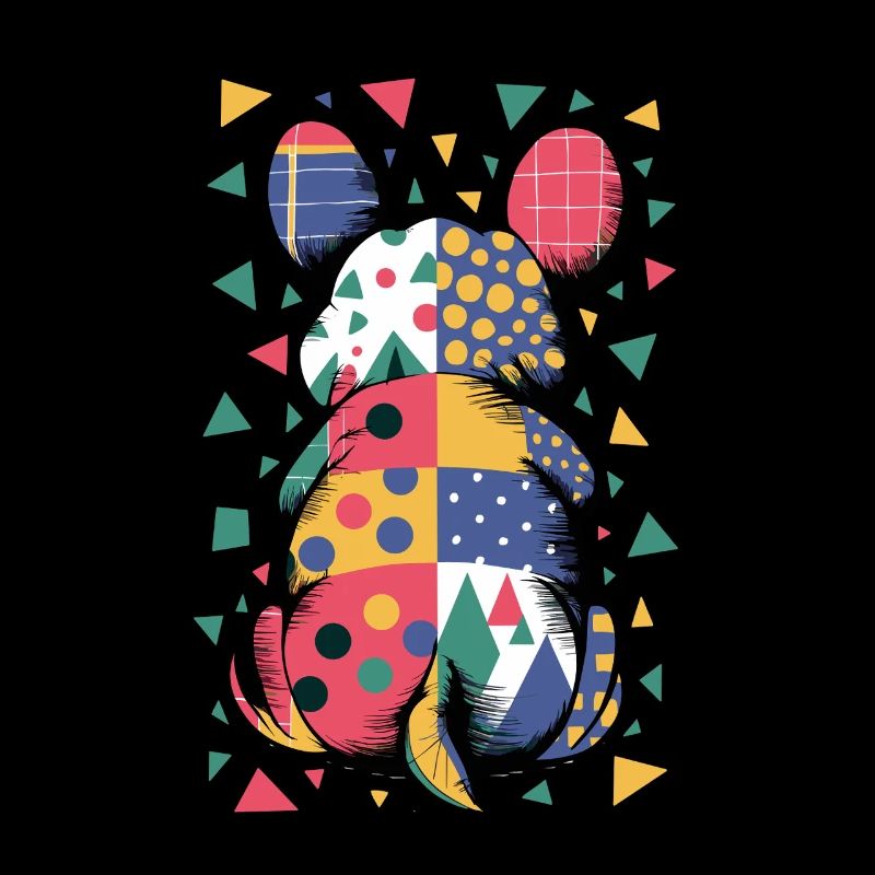 Motif animal géométrique coloré Patchwork look