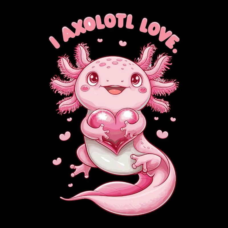 Axolotl Liebe Herz Umarmung Niedlich