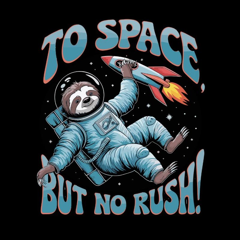 Cozy space trip with sloth astronaut